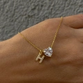 925 Ayar Gümüş Swarovski Kalpli Harf Kolye