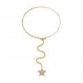 Çelik Asansörlü Taşlı Yıldız Detay Kolye