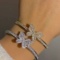 Çelik Baget Taşlı Kelebek Bileklik