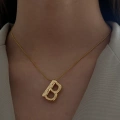 Çelik Gold Balon B Harfli Kolye
