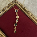 Çelik Gold Mavi Taşlı Y Kolye