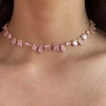 Çelik Gold Pembe Baget Taşlı Choker