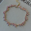 Çelik Gold Pembe Baget Taşlı Choker