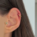 Çelik Gold Pembe Baget Taşlı Halka Piercing
