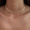 Çelik Gold Taşlı Kalp Choker