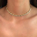 Çelik Gold Taşlı Kalp Choker