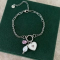 Çelik İncili 3 Charmlı Bileklik