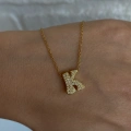 Çelik K Harfli Kolye