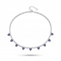 Çelik Mor Kalpli Suyolu Choker