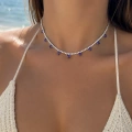 Çelik Mor Kalpli Suyolu Choker