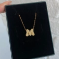 Çelik M Harfli Kolye