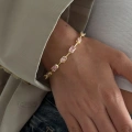 Çelik Pembe Baget Taşlı Bileklik