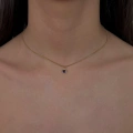 Çelik Mor Mini Kalp Choker
