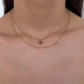 Çelik Mor Mini Kalp Choker