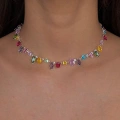 Çelik Rengarenk Baget Taşlı Choker