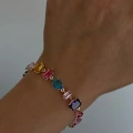 Çelik Renkli Baget Taşlı Bileklik