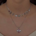 Çelik Silver 9 Charmlı Choker