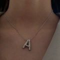 Çelik Silver Balon A Harf Kolye