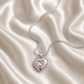 Çelik Silver Pembe Kalp Kolye