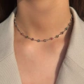 Çelik Silver Mini Kalp Detay Choker
