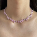 Çelik Silver Pembe Baget Taşlı Choker