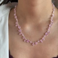 Çelik Silver Pembe Baget Taşlı Choker