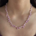 Çelik Silver Pembe Baget Taşlı Choker