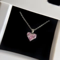 Çelik Silver Pembe Kalp Kolye
