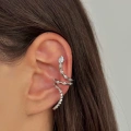 Çelik Silver Taşlı Earcuff