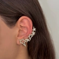 Çelik Yıldız Detaylı Earcuff