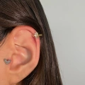 Cerrahi Çelik Gold Baget Taş Detay Halka Piercing