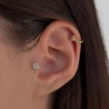 Cerrahi Çelik Gold Hologramlı Yuvarlak Piercing