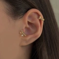 Cerrahi Çelik Gold İnci Detaylı Yıldız Piercing
