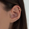 Cerrahi Çelik Gold Lila Taş Detaylı Piercing