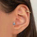 Cerrahi Çelik Gold Mavi Tragus Piercing