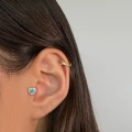 Cerrahi Çelik Gold Mavi Tragus Piercing