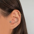 Cerrahi Çelik Gold Mor Kalp Tragus Piercing