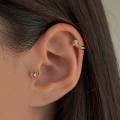 Cerrahi Çelik Gold Pembe Kalp Detaylı Piercing