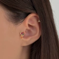 Cerrahi Çelik Gold Renkli Baget Taşlı Piercing