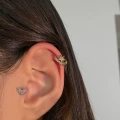 Cerrahi Çelik Gold Yıldız Detaylı Halka Piercing