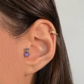 Cerrahi Çelik Lila Kalp Tragus Piercing