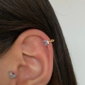 Cerrahi Çelik Mavi Gold Halka Piercing