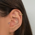 Cerrahi Çelik Mor Kelebek Detay Tragus Piercing