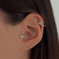 Cerrahi Çelik Silver Beyaz Kalpli Piercing
