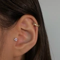Cerrahi Çelik Silver Çiçek Tragus Piercing