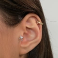 Cerrahi Çelik Silver Haç Detay Tragus Piercing