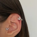 Cerrahi Çelik Silver Halka Kelebek Piercing