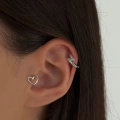 Cerrahi Çelik Silver Kalp Piercing
