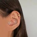 Cerrahi Çelik Silver Kalp Tragus Piercing