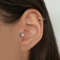 Cerrahi Çelik Silver Mavi Hilal Tragus Piercing